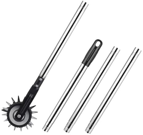 Levemolo Coupe-Bordures Rotatif à 3 Sections de 1 2 M avec Poignée Allongée pour Bordure de Jardin Cisaille en Métal Coupe-Bordures Confortable