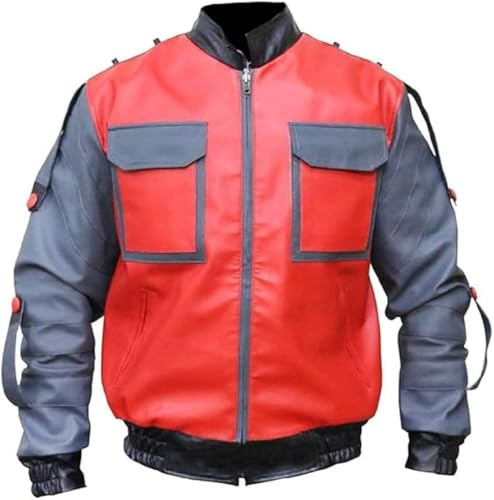 ZM ATTIRE Mcfly Marty Veste en similicuir pour homme