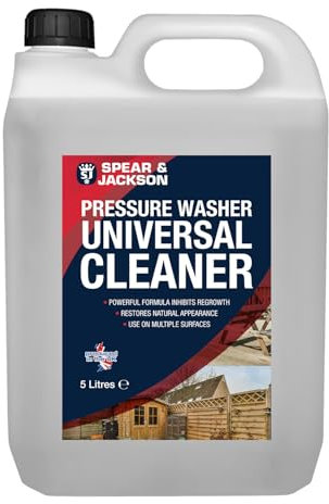 Spear & Jackson Pressure Washer Universal Cleaner, 5L, Mould and Algae Remover for Fences, Sheds, Decking