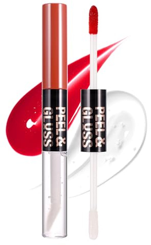 Aplicador de doble lápiz labial exfoliante con aceite de labios, manchas de tatuaje, pintalabios líquido mate, duradero, impermeable, antiadherente, juego #03