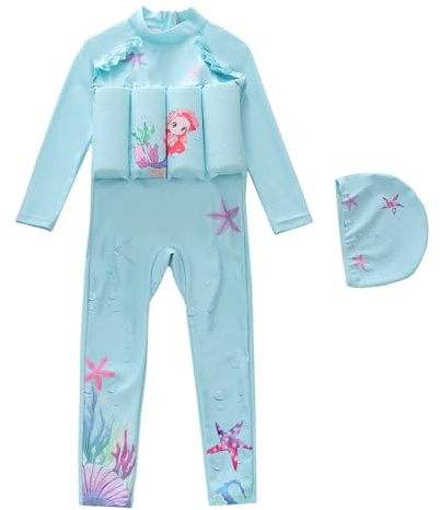 Costume da Mare Bambina, Costumi da Bagno per Bambine con Stampa Cartoon Abbigliamento natatorio Galleggiante per Sport Acquatici Estivi