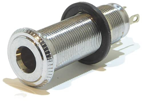 Stereo or mono guitar jack socket in chrome long body