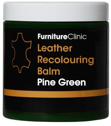 Furniture Clinic Leather Recolouring Balm - Leather Colour Restorer for Sofas, Leather Colour Repair for Faded & Scratched Leather Upholstery, Car Seats, Shoes and Clothing - 16 Colours (Pine Green)