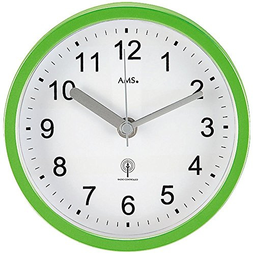 AMS 5922 Wanduhr / Tischuhr Funk Badezimmeruhr wasserdichte Badeuhr Kuststoffgehäuse Grün