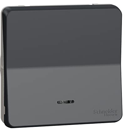 Schneider Electric - Mureva Styl - Bouton poussoir lumineux LED - composable - IP55 - IK08 - gris - MUR35127