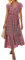 SEVETAT Damen Chiffon Boho Lange Kleid mit Gürtel Sommerkleid Partykleid Elegant V-Ausschnitt Maxikleid Blumenkleid Abendkleid Rüschen Strandkleid Cocktailkleid (Rot, XL)