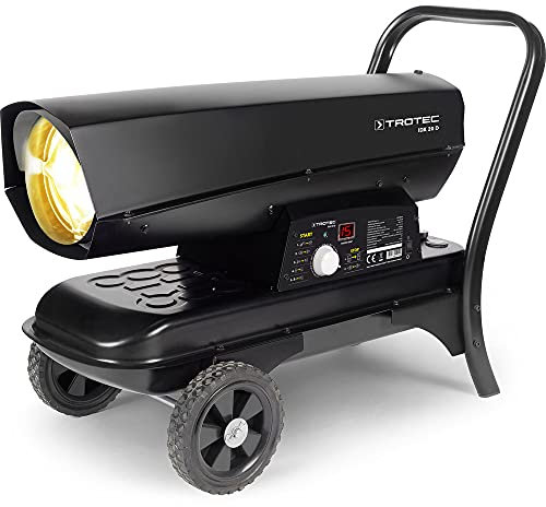 TROTEC Ölheizgebläse IDX 20 D – Heizleistung 20 kW – Heizkanone Luftmenge 450 m³/h, Ölverbrauch 1,9 l/h, Digitalanzeige – Baustellenheizer