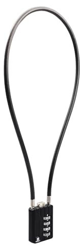 RESET-204 Cadenas à Code 4 Chiffres, Câble de 50 cm en Acier, Diamètre de 5 mm, Idéal pour Valises, Casiers, Cadenas Casier Collège, Bagages, Armes, Poubelles, Casques, Pack de 1
