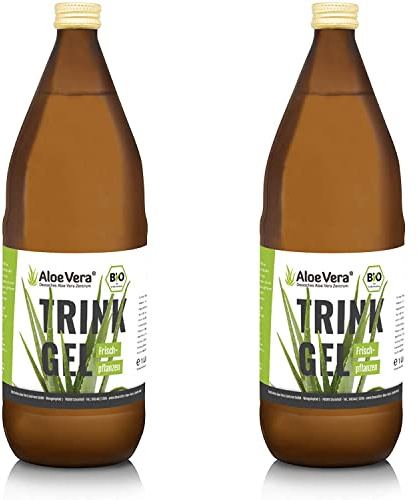 Aloe Vera Saft, Pures Bio Aloe Vera Trinkgel 99,7% (2 x 1000 ml) Aloe Vera Drink, Dr. KIM BEISEL Deutsches Aloe Vera Zentrum, Öko-Kontrollstelle: DE-ÖKO-001