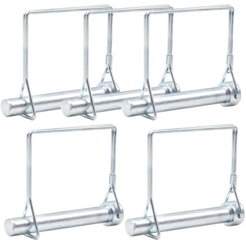 CEEYSEE 5Stück Sicherungsstift 12 mm x 80 mm Einen Splinte Rohrklappsplinte mit Rastverschluss eckigem Bügel aus Verzinktem für Anhänger, Traktoren, Kippern, Bauernhof, Rasenmäher (F.12 mm x 80 mm)