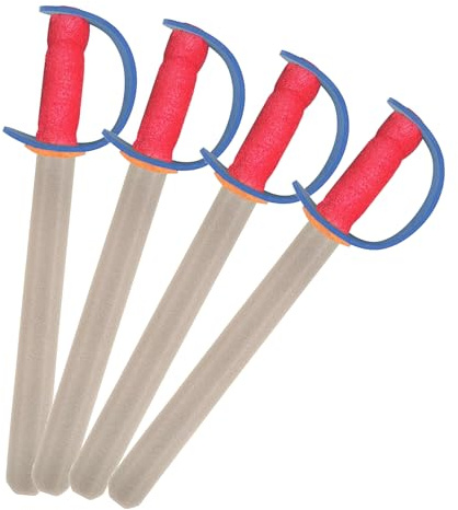 4Pcs Foam Sword for Kids, Pretend Play Toy Set Pirate EVA Sword Toy Cosplay Weapon for Kindergarten Performance Props (Random Colour)