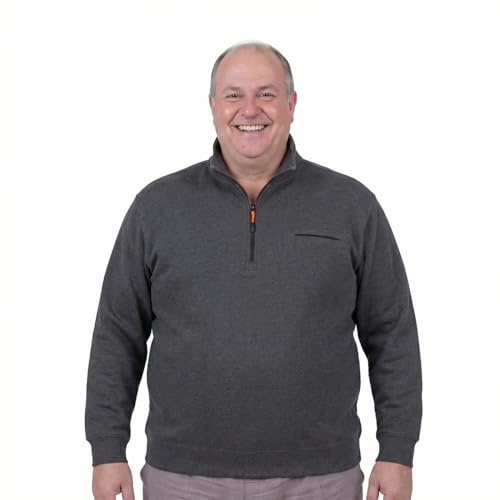 ADAMO Troyer da uomo oversize 2XL-14XL, Anthra screziato, 12XL Plus