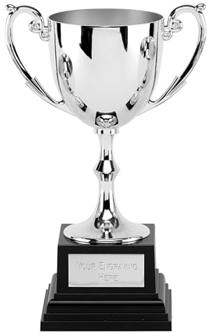 TROPHIESPLUSMEDALS Recognition Silver Nickel Plated Cup, 18cm, Heavy Base