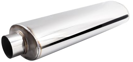 Simoni Racing ESR6 - Silencieux Sport Universel, Sortie Ronde Droite, Silencieux Droit pour Auto en Acier Inoxydable, Longueur 550 mm