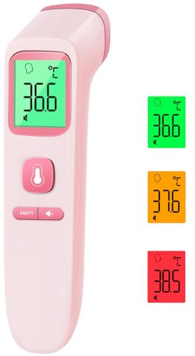 No-Touch Forehead Thermometer for Adults, Infrared Digital Thermometer for Kids, Accurate Reading with LCD Display, Mute Mode, Memory Recall