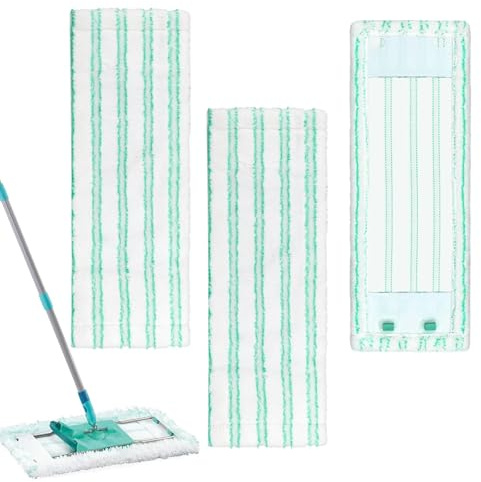 3 Stück Wischbezug Ersatzbezug für Leifheit Profi XL Micro Duo 47x17cm Bodenwischer Ersatzbezug für Leifheit Profi XL Cotton Plus 2-Faser-System Mikrofaser Wischmopp Bezuge für alle Bodenarten