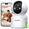 YESYAMO Cámara Vigilancia WiFi Interior 2.5K 4MP con Batería 6000mAh, Cámara Vigilancia Bateria con 2.4G/5G WiFi, 360° Cámara de Seguridad para bebé, Perro, Visión Nocturna Color, Detección AI
