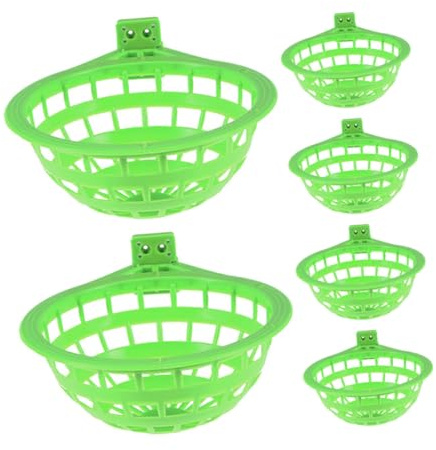 SHINEOFI 6 pièces Lot de Bols Nidification Pigeon Plastique Vert Nichoir pour Cage Nid Confortable et Sécurisé pour Élevage et Éclosion des Pigeons