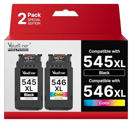 ValueToner PG 545 CL 546 XL PG-545XL CL-546XL Multipack Druckerpatronen für Canon Druckerpatronen 545 546 für Pixma MX495 Patronen TR4650 TR4550 TR4551 TR4600 MG2555s TS3150 TS3151 (1 Schwarz 1 Farbe)