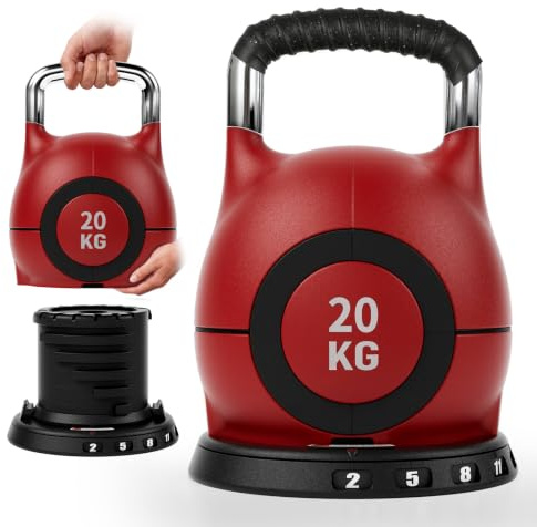 LIFERUN Kettlebell justerbara hantlar set 7 i 1 | Kulhantel för hemmagym vikt hantel set med 6 stycken viktskivor träningsutrustning för hemmet