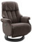 Robas Lund Relaxsessel Calgary Comfort L , bis 130 kg belastbar, drehbarer Fernsehsessel mit Liegefunktion, Echtleder braun, Gestell Holz schwarz