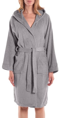 Caleffi Minorca Accappatoio con Cappuccio, Cotone, Perla, M, 75798