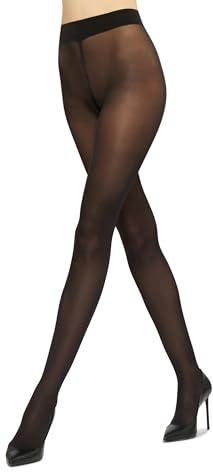 Wolford Kvinnors Pure Shimmer 40 Concealer Glänsande Trikåer i Svart med Brett Midjeband - Polyamid & Elastan - Liten