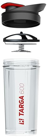 Rockitz Premium Protein Shaker 500ml - erstklassige Mischfunktion mit Infusion Sieb - für super cremige Fitness Eiweiß Shakes, Proteinshake Becher,Transparent | Rot