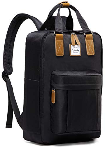 VASCHY Rucksack Herren, Schulrucksack Teenager Junge Groß Tagesrucksack mit 15,6 Zoll Laptopfach Reiserucksack Handgepäck Flugzeug für Business/Reisen,Schwarz