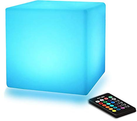 Mr.Go 6 LED Lampe Rgb Würfel Nachtlicht, Wiederaufladbare Tischlampe Farbwechsel Stimmungslicht mit Fernbedienung, Dimmbar Helligkeit, 16 Warmes Licht für Heimbeleuchtung & Dekoration