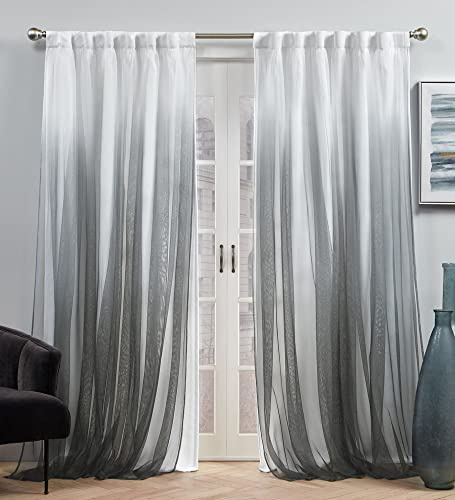 Exclusive Home Crescendo Lined Room Darkening Blackout Hidden Tab Curtain Panel Pair, 52x84, Black, Set of 2