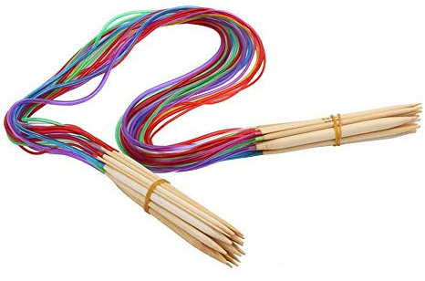 VOANZO 18 st. cirkulära sticknålar 80 cm bambu nålar färgglad tub tröja halsduk stickverktyg handgjorda tillbehör