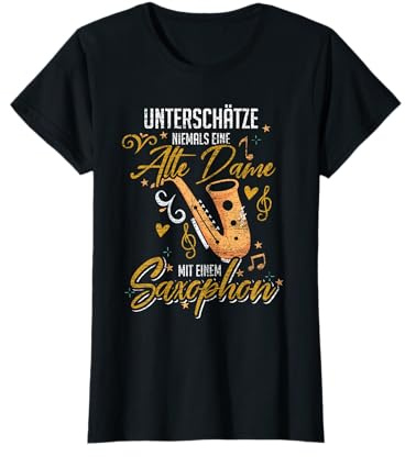 Saxophone Gift Old Lady Orchestra Saxophonist T-Shirt