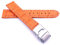 Sulla 22mm Uhrenband Alligator Prägung Genuine Leder Armband mit Faltschließe aus Edelstahl Orange Weiße Naht
