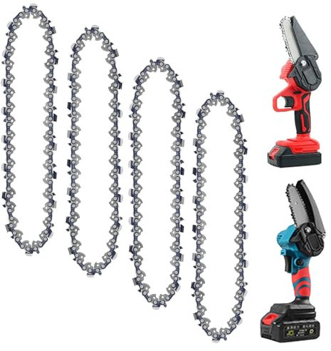 CadenaMotosierra,4 Piezas 6 Pulgadas CadenadeMotosierra, Paso 1/4 Número de Eslabones 37P Mini Eléctrica Inalámbrica CadenaMotosierra, Chainsaw Chain, Cadena de Motosierra de Repuesto (4)