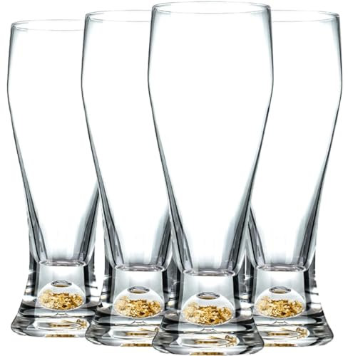 OZLMBERN Bicchiere da vino Bicchiere di cristallo foglia oro Bicchiere da birra artigianale Bicchiere da birra alla spina di grande capacità Bicchiere da succo per uso domestico Bicchiere da bevanda