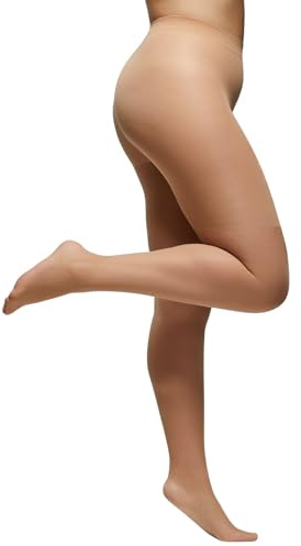 POMPEA Collant Donna 20 Denari Comfort Size, Calze Velate Opache, Collant con Banda Anti-Sfregamento e Compressione Leggera