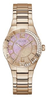 GUESS Damen-Armbanduhr GW0882L3, analog, rosa Zifferblatt