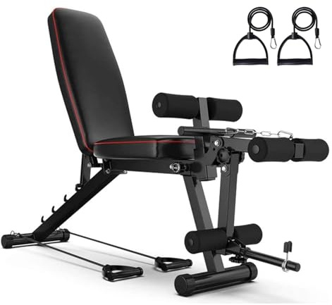 GSKJJT Banc Musculation Complet Inclinable Réglable 200Kg Capacité De Poids avec Extension Jambe Leg Curl Bancs Multi-inclinable Declinable Unisex-Adult