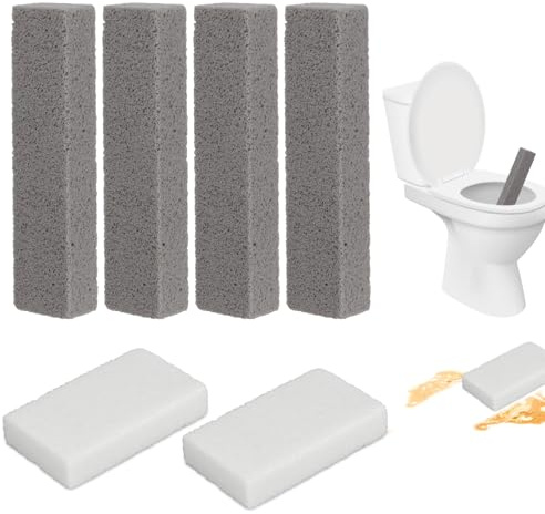 Detergente per WC in pietra pomice – 6 pezzi Pumice Stone WC Block, pietra pomice naturale pomice, per la pulizia di WC, lavandini, vasche da bagno, barbecue (4 grigio + 2 bianco)