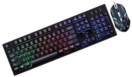 Kit Clavier et Souris pour Gamer 104 Touches 4 Touches, Noir