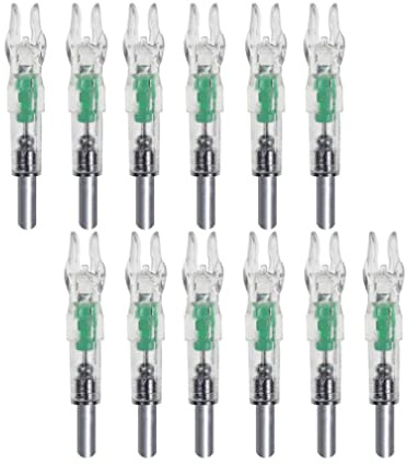 CAKEEYUM Encoches de flèche LED en Plastique Lumineux pour tir à l'arc, 12 pièces éclairées, Queue d'arc, Couleur aléatoire, pour flèches, flèches, Coups