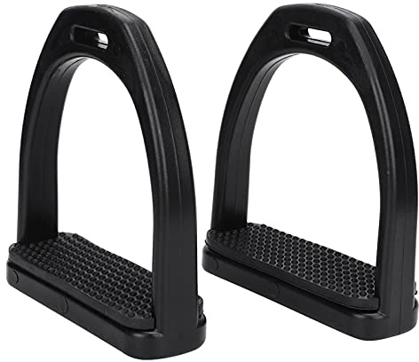KIMISS Stigbyglar Engelska 2 St Höghållfasta Plastbyglar med Svart Halkfri Gummidyna Hästverktygstillbehör Lättviktsbygeljärn Vuxen (Stor: Ca. 17,6x16,2x15 cm / 6,93x6,38x5,91 tum)