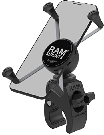 RAM MOUNTS X-Grip Large Phone Mount with Tough-Claw Clamp Base, Universal Handlebar & Rail Mount for Motorcycles, Bikes, Kayaks & Bars RAM-HOL-UN10-400U