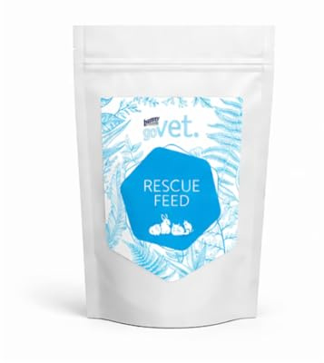 Bunny goVet RESCUEFEED | 40 g | Alimento Completo en Polvo para Conejos Enanos, cobayas, Chinchillas y degús | para la alimentación asistida en Caso de inapetencia