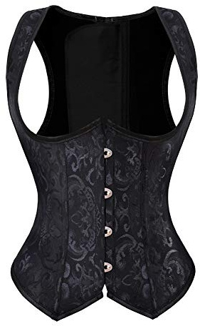 WLFFW Corsetto Sottoseno Gotico Corpetto Donna Spallacci (EU(44-46) 4XL, Nero)