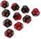 Packung von 10 D12 Multi Seitigen Polyeder Würfel für Spiel, Rot + Schwarz