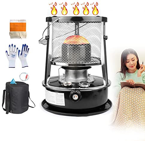 GUAWJRZDP Chauffage Mobile au pétrole Efficace,Haute efficacité,Poêle À Pétrole,sans Odeur et sans électricité,Protection Contre Le Froid d'urgence,avec mèche en Coton et Sac de Rangement