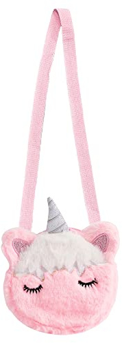 duoyif Einhorn Umhängetasche Plüsch Umhängetasche Einhorn Handtasche Kinder Handtasche Mädchentaschen Verstellbarer Umhängetasche Kleine Rosa Plüsch Umhängetasche Für Mädchen Kinder Damen