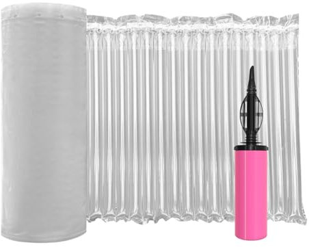 Hijelyn Bubble Cushioning Wrap Roll for Packing 12x328' Inflatable Bottle Shipping Package Large Air Pillows for Shipping & Moving Heavy Duty Space-saving Packing Material for Fragile Items, 55um